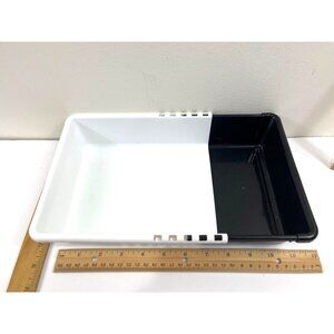 White & Black Plastic Storage Bin 10x7x4 Inches Home/Office Organization Durable